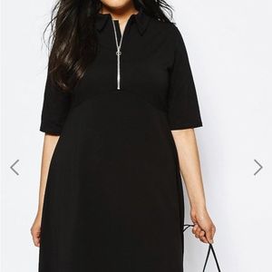 ASOS CURVE Black Polo Skater Dress With Zip 24